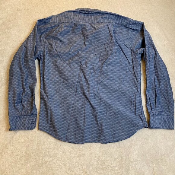 Rugby University Mens Blue Button-Up Mens Shirt Large Cotton Polyester - Picture 8 of 8